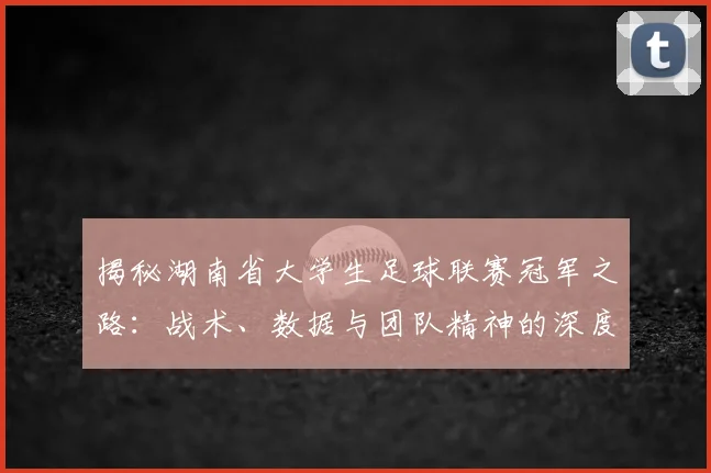 揭秘湖南省大学生足球联赛冠军之路:战术、数据与团队精神的深度解析